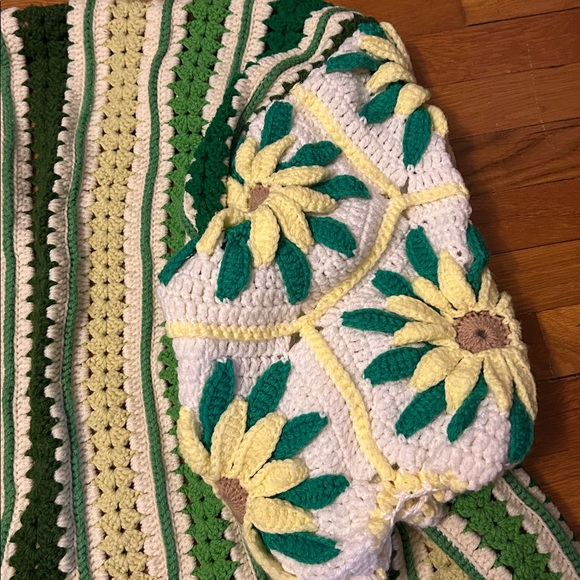 For Emily whenever summer sunflowers granny sweater one size vintage - Picture 12 of 13
